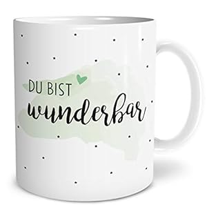 Du bist wunderbar Große Kaffee-Tasse mit Spruch im Geschenkkarton Geschenke Geschenkideen für Tante zum…