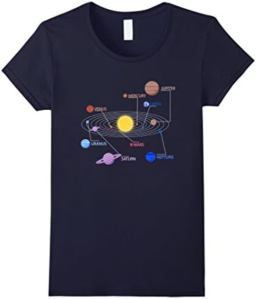 Womens Solar System T-Shirt Medium Navy