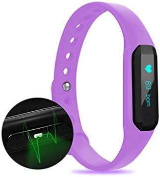 MuKui Sport Smart Bracelet with Heart Rate Monitor Remote Camera Fitness Tracker Watch Purple