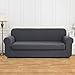 CHUN YI Stretch Sofa Slipcovers 2-Piece Couch Cover Furniture Protector Arm Chair Loveseat Coat Soft High Elastic Material, Checks Spandex Rhombus Fabric(Medium,Gray)