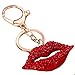 Lip Kiss Crystal Rhinestone Keyring Car Handbag Pendant Charm Key Chain (a.gold)