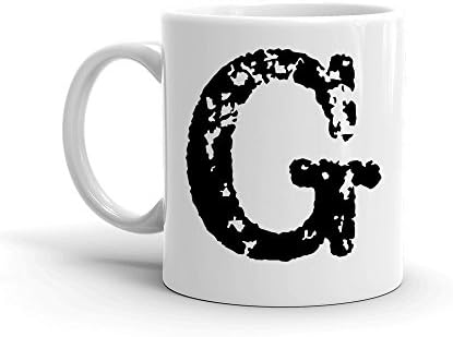 Initial Mug - Letter G - 11oz / 15 oz Ceramic Cup - Gift for Boss or Co-Worker - Right-Handed or Left-Handed Mug