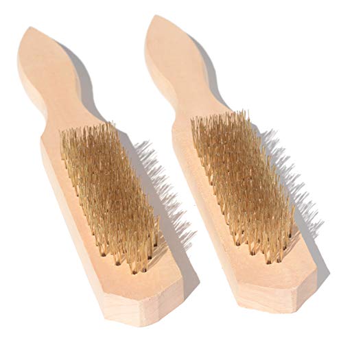 DS-Space Wooden Handle large File Brush & Card, File Cleaning, Rust removal Brush, 2-Pack