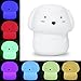 Rechargeable Silicone Dog Night Light Soft Cute Dog Night Lamp Multicolor Voice Message Recording Tap Control for Kids Children Adults Gift and Bedroom (Dog Light)