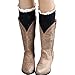 FAYBOX Winter Leg Warmer Crochet Knit Boot Socks Lace Black