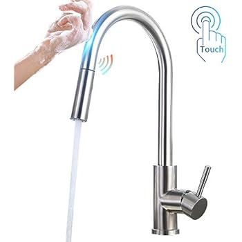 Forious Touch Kitchen Faucets With Pull Down Sprayer Kitchen Sink