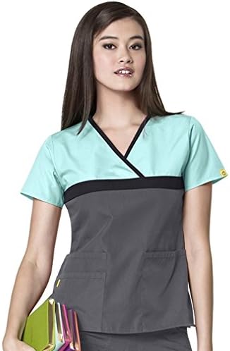 WonderWink Women's Tri-Charlie-Y-Neck Block Top
