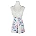 Sandistore Women Floral Backless Strap V Neck Mini Rompers Jumpsuit (S)
