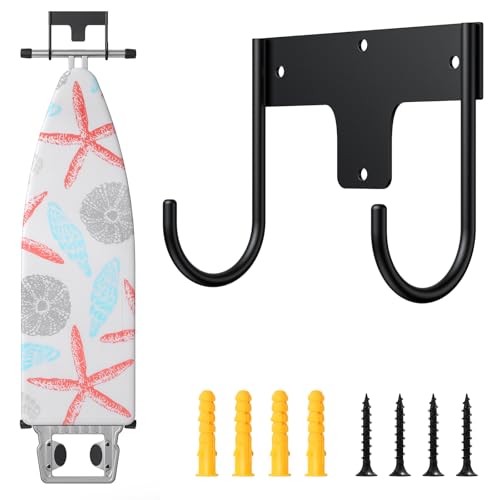 ORLESS Ironing Board Holder Wall Mount, Ironing Board Hanger, Ironing Board Holder, Iron Board Hook Wall Mount, for Laundry Rooms