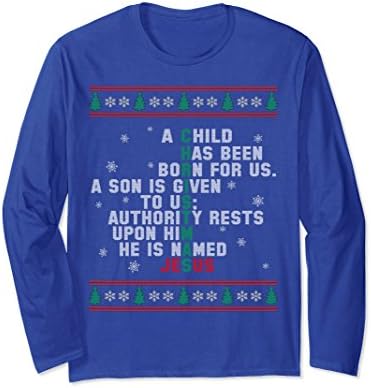 Unisex Christian Faithful Jesus Christ Merry Christmas Ugly Sweater Large Royal Blue
