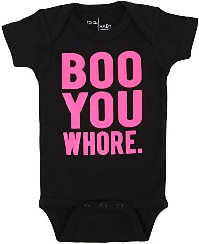 "BOO YOU WHORE" Bodysuit in Black by ED G Baby (6-12 M)
