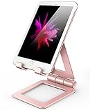 Cell Phone Stand, Adjustable Tablet Stand, Universal Dual Foldable iPhone Stand Multi Angle phone Holder for Switch, iPad,Samsung, Nexus, iPhone X, Other Tablets (4-12 inch) -Pink