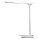 TaoTronics LED Desk Lamp, Eye-caring Table Lamps, Dimmable Office Lamp with USB Charging Port, Touch Control, 5 Color Modes, White, 12W, Official Member of Philips EnabLED Licensing Program