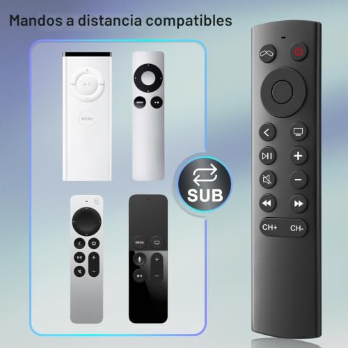 para Mando-Apple-TV, Universal Mando a Distancia para Apple TV 4K/HD (sin Siri ni Control por Voz)