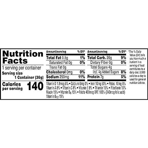 SPECIAL K BREAKFAST CEREAL CUP, 11 VITAMINS AND MINERALS, MADE WITH FOLIC ACID, B VITAMINS AND IRON, ORIGINAL, 1.25OZ CUP (1 CUP)