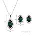 OUFO Women Jewelry Set, Rose Gold Plated Crystal Green Stone Jewelry Set Elegant Leaf Shaped Necklace Pendant Earrings 2092