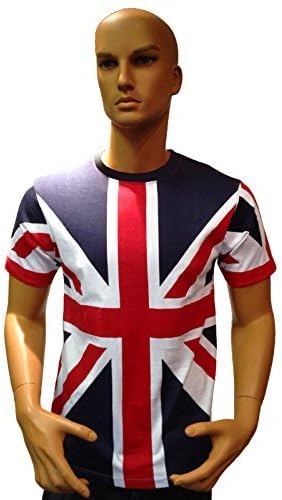 Sign Print Lab Tour Collection Union Jack (Unisex) Flag T-Shirts XS-S- M-L-XL-XXL London Great Britain Men's (S)