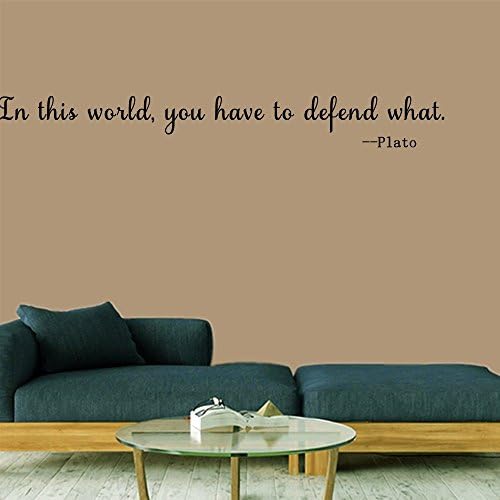In this world, you have to defend what.--Plato Removable Wall Decal Sticker DIY Art Decor Mural Vinyl Home Room Office Decals