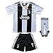 FCRM 2019/2020 New #7 Cristiano Ronaldo Kids Home Soccer Jersey & Shorts Youth Sizes (New (Juve), 12-13 Years Old)