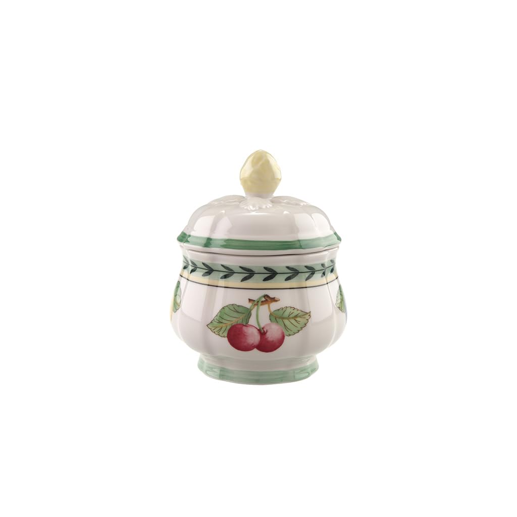 Villeroy & Boch French Garden Fleurence Sugar Bowl, Premium Porcelain, White/Multicoloured