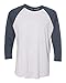 Next Level Women's Rib Collar 3/4 Sleeve T-Shirt, Indigo/ Heather White, Medium