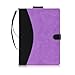 FYY [Leather Case] with [Apple Pencil Holder] for Apple iPad Pro 12.9 Both 2017/2015, Flip Folio Stand Protective Case with [Auto Sleep Wake Function], Multiple Stand Angles, Card Slots Purple
