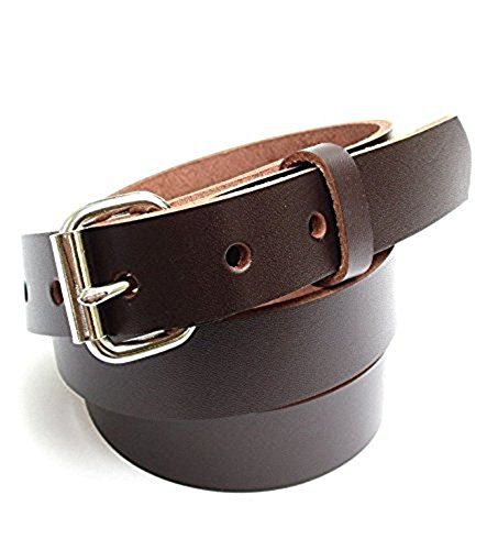 Mens Heavy Duty Dark Chocolate Brown Leather Belt 1