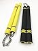 ASIBT 2 PCS Foam Nunchucks / Nunchaku for Practice and Beginner Rubber Nunchucks for Kids Training（25cm）（Yellow and Black Stainless Steel Chain）