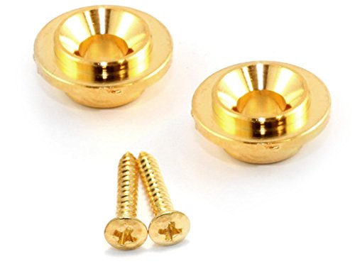 Vintage Style Round String Guides (2) with Screws for Guitar Gold