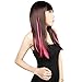 Neitsi® 10pcs 18inch Colored Highlight Synthetic Clip on in Hair Extensions #F24 Pink