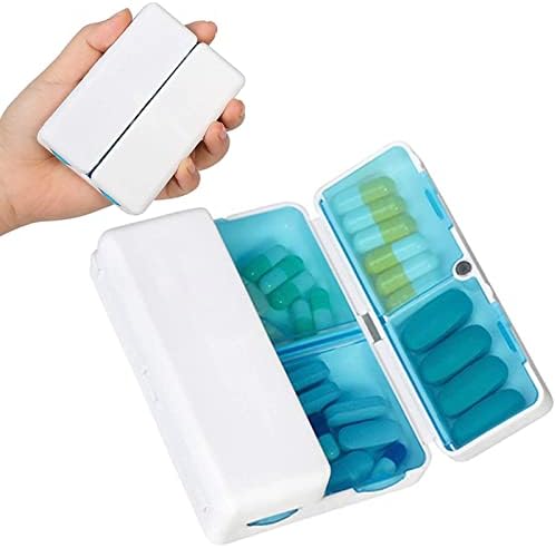 7 Day Pill Organizer - Folding Portable Pill Case With Magnetic Closure (Green)