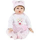 JOYMOR 22 Inch Lifelike Realistic Baby Doll Washable Soft Body Lovely Simulation Reborn Vivid Baby Doll (Lovely Pink)