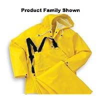 Bata Shoe 76034-XL Onguard Industries X-Large Yellow Webtex PVC and Non Woven Polyester Rain Jacket with Storm Flap Front Zipper Closure and Attached Hood, 15.34 fl. oz, 1" x 1" x 48"