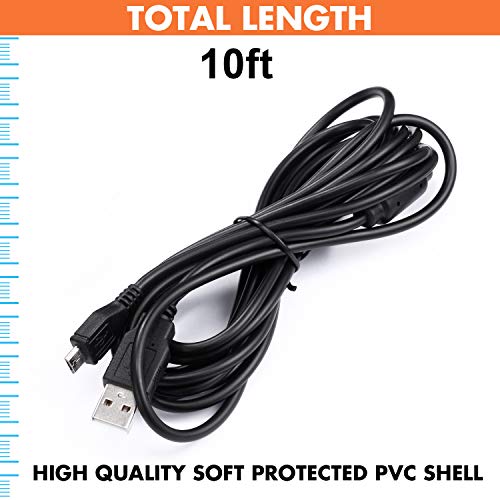 PS4 Controller Charging Cable Set, 2 Pcs Charge & Sync Cords, 10 ft Plug & Play Micro USB Cables for Playstation 4 DualShock 4 Controllers with 6 ft 2-Prong AC Power Cord for Sony PS4 / PS4 Slim