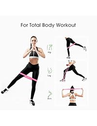 OMORC Resistance Loop Bands, 4 Exercise Bands for Crossfit, Stretching, Strength Training, Physical Therapy, Rehab, Home Fitness,   Instruction Manual & Carry Bag