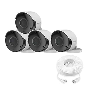 Wisenet SDC-89445BF 5MP CCTV Surveillance Weatherproof Bullet Security Camera 82ft IR Distance Plastic Housing 3.6mm…