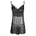 YiZYiF Men's 2 Piece Sheer Pajamas Nightwear Lingerie Set with Sissy Pouch Panties Black Medium
