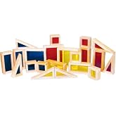 Constructive Playthings 21 pc. Colored See-Thru Block Set Scaled to Unit Block Size