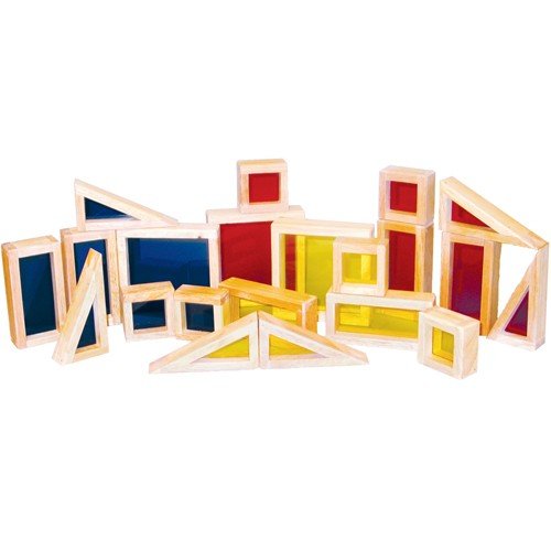 Constructive Playthings 21 pc. Colored See-Thru Block Set Scaled to Unit Block…