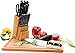 Utopia Kitchen Stainless Steel Knife Block Set 13 Piece Set - Rubber Wood Block