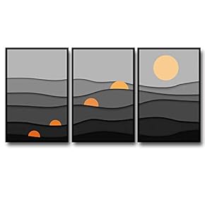 3 Piece Framed Canvas Wall Art for Living Room, Bedroom Nordic Style Canvas Prints for Modern Home Decoration Ready to Hang - 16"x24"x3 Panels