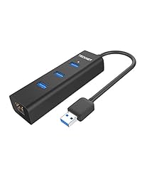 TeckNet 3 Port Hub USB 3.0 de aluminio con adaptador RJ45 10 100 1000 Gigabit Ethernet Convertidor LAN Cable Adaptador de red USB para Ultrabooks, ordenadores portátiles, tabletas y Más