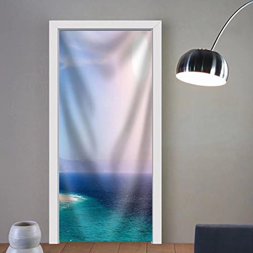 Niasjnfu Chen custom made 3d door stickers Sandy Beach on the Island of Fuerteventura Canary Spain Fabric Home Decor For Room Decor 30x79