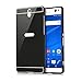 Sony Xperia C5 Ultra Case, Moonmini Hybrid Combo Body Armor Metal Bumper Frame Case with Hard PC Back Cover Protector Shield for Sony Xperia C5 Ultra (Black)