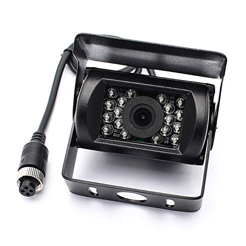 Vanxse 7" LCD Monitor 2CH 4-Pin Aviation Video Input DC 12V 24V Vehicle Backup Camera System 2 x Rear View Camera 2X15Meters Cable for Bus Truck Boat Security Surveillance System - Thumbnail 2