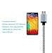 Jricoo Nylon Braided 2.0 Micro USB Charging Cable, 10 Feet, 3 Pack, Gray