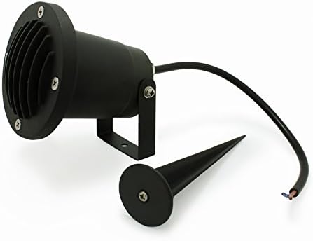Opus Outdoor GU10 Garden Spike Light - Metal Grid and Glass Cover with 16cm Spike No Plug - Ground Mount or Wall Light IP65 Matt Black