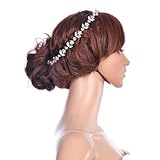 Remedios Wedding Bride Silver Plated Rhinestone Hair Hoop Clip Headband