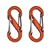 Nite Ize SBP0-2PK-19 S-Biner Plastic Size-0 Double Gated Carabiner, Orange, 2-Pack