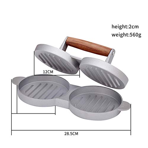 AVA Burger Press Professional Aluminum Patty Maker Quality BBQ Grilling Accessories with 50 Wax Paper Discs and Meat Remover (Double, Triple,Five)